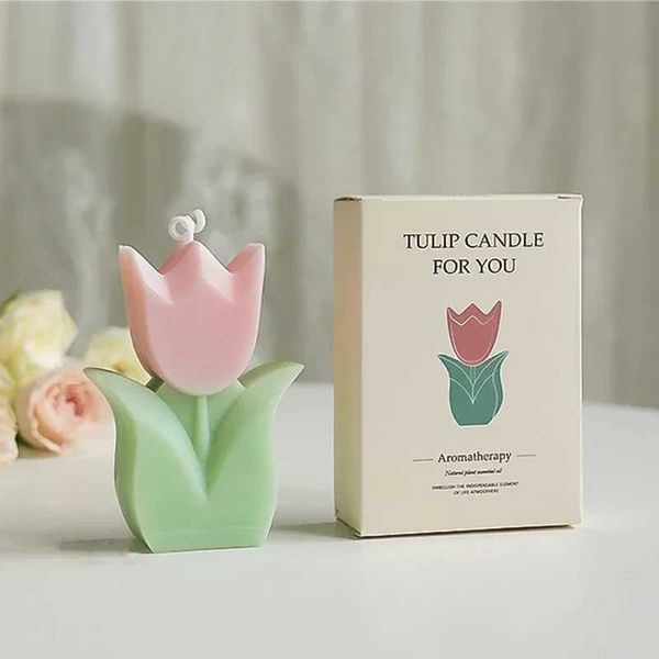 Creative Wedding Guest Gifts Candles Tulip Fragrant Candles Beautiful Room Decoration Fragrant Candles Girl Birthday Gifts W240813