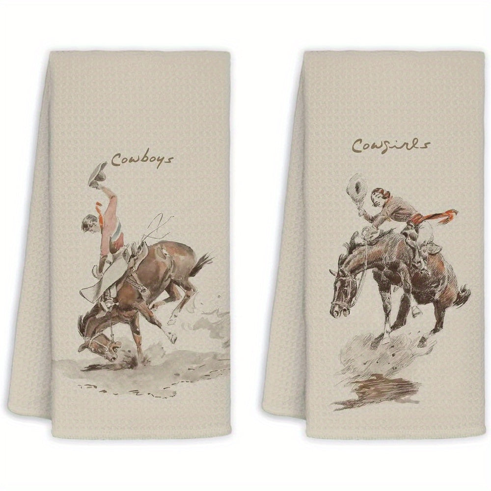 TEMU Western Bathroom Decor, Couples Gifts, Western Kitchen Bath Towels, Cowboy Bathroom Decor Set Of 2, Gifts For Couples, Western Dish Towels,