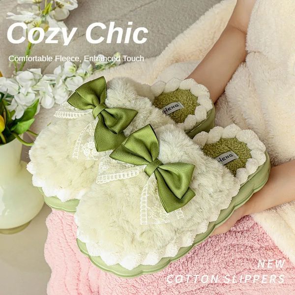 Soft Sweet Bow Winter Women Women Home Cotton Shoes Eva