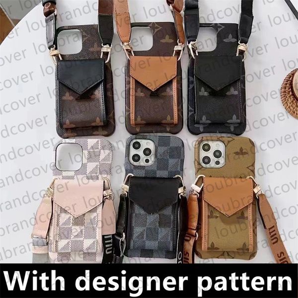 Case Designer Phone Case for iPhone 16 15 14 promax 14pro 13 13pro 11 12 pro max Fashion Brand Monogram Leather Card Holder Wallet Mobile Co