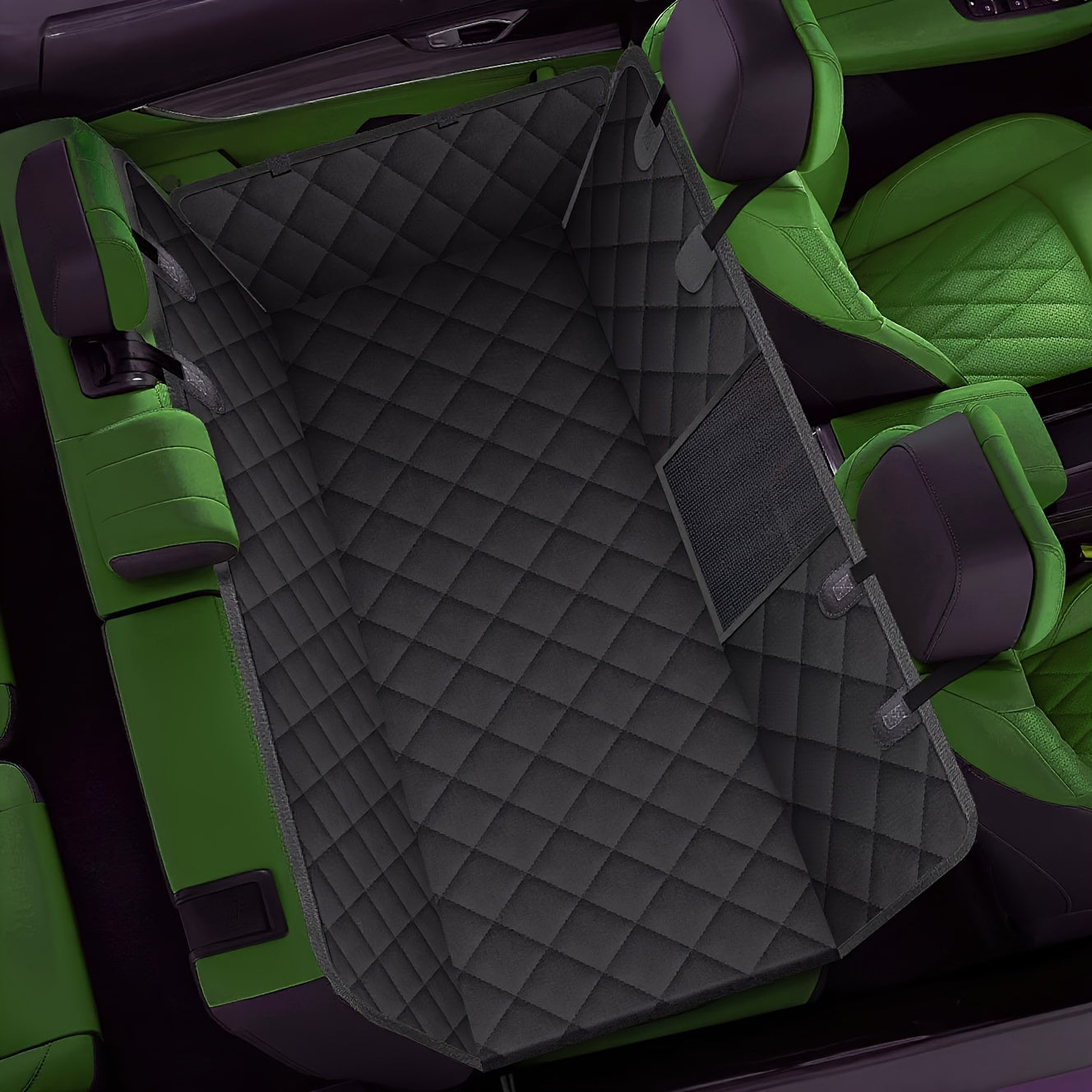 TEMU Waterproof Dog Car Seat Cover & Trunk Mat - Heavy-duty Removable Foldable Liner, Fit Suv-vehicle Back Seat & Cargo Area, Piping, Pink-red-