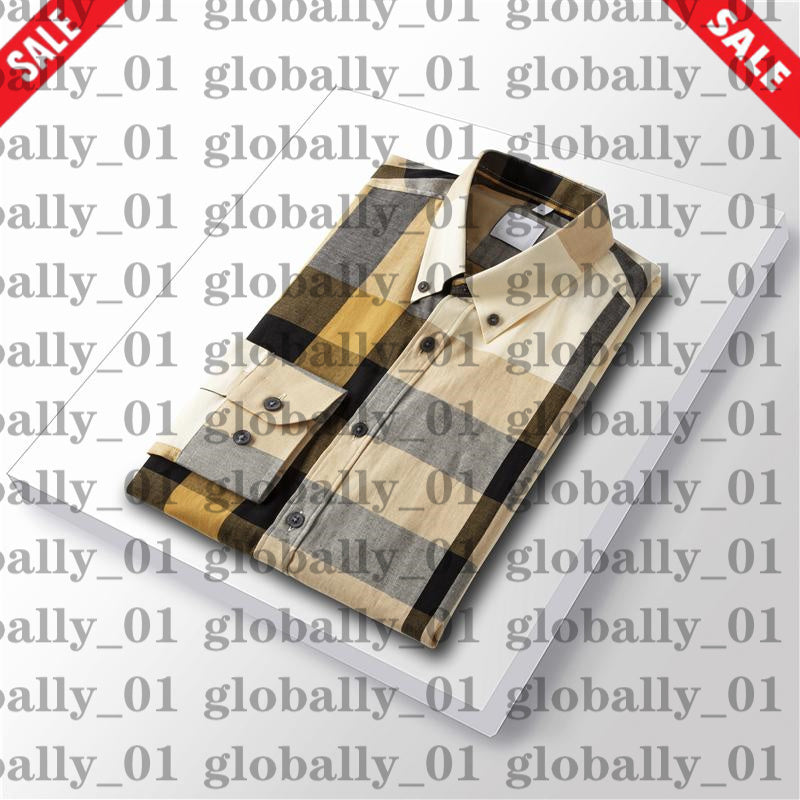 Mens Dress Casual Shirts Luxurys Slim Silk Designers T-shirts Long Sleeve fashion t business clothing 17 color Size M-3XL