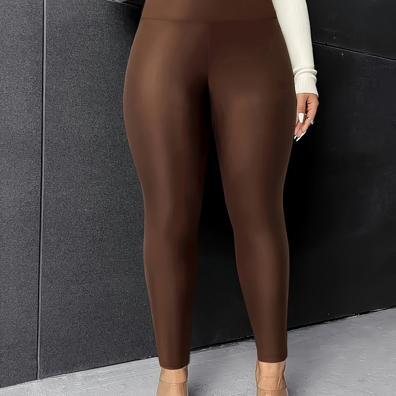 TEMU Plus Size, High- Shaping Bodysuit - Full-body Tight Pants, Solid Layer For, Dance & Casual Attire - Non- Smooth Fit (hand Wash-) - Compatible