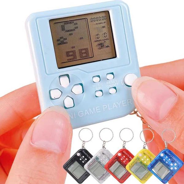 Mini Classic Game Machine with Keychain Handheld Game Players 26 Classic Game Modes Support Music Mini Building Block Games Y240808