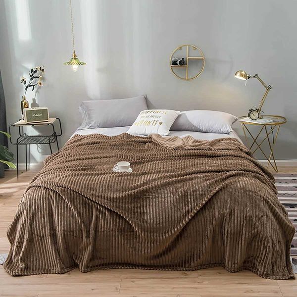 Brown Blanket Printed Throw Blanket Plush Fluffy Flannel Fleece Blanket Soft Throws for Sofa Couch and BedCL240720