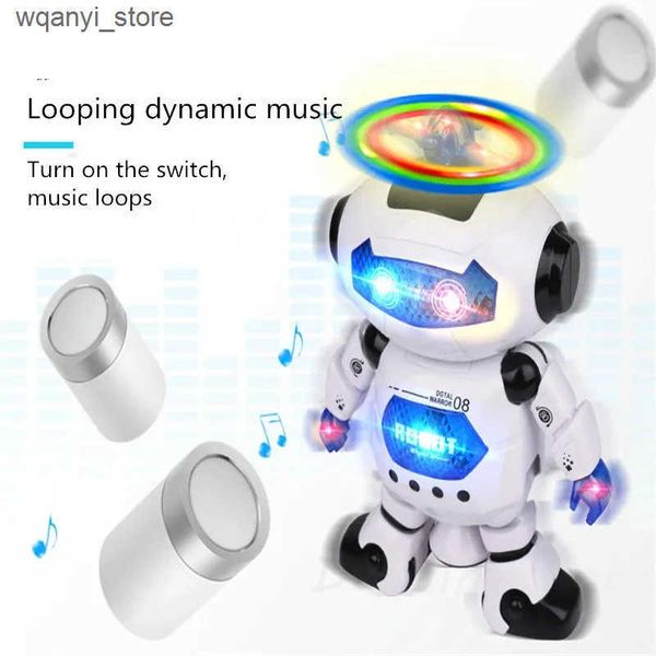Electronics Childrens robot and music LED lights electronic space walking and rotating interesting for children boys and girls birthday gift