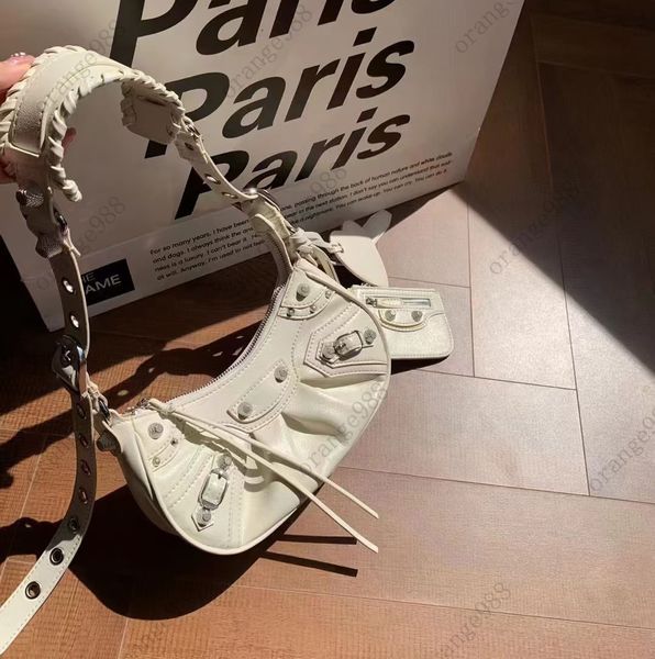 Classic LE CAGOLE shoulder bags Luxurys designer half moon tote womens motorcycle bag Crocodile embossed with mirror crossbody handbag99