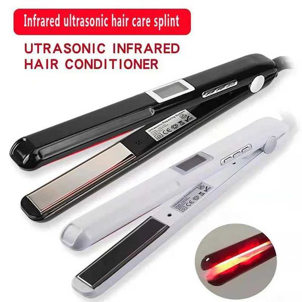 Hair Straighteners Professional Ultrasonic Infrared Hair Care Iron Recovers Damaged Tool LCD Display Hair Treatment Styler Cold Iron Straigh