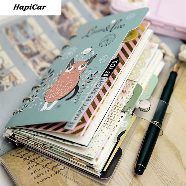 Notepads Cute Notebook A5 A6 Binder Journal Kawaii STUDENT Notepad School Travel Daily Organizer Spiral Note Book 6 Rings Stationery 220927