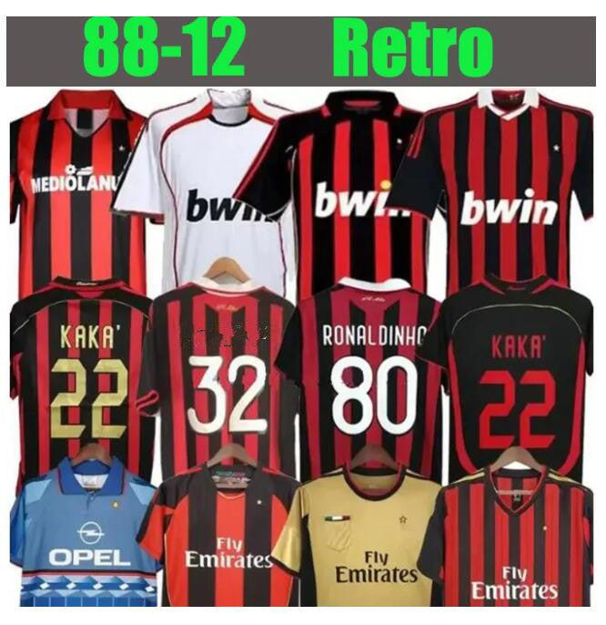 90 91 AC Retro SOCCER JERSEYS shirts 95 96 97 Gullit 01 02 03 12 14 15 Maldini Van Basten football KAKA Inzaghi 06 07 PIRLO SHEVCHENKO BAGGIO MIlanO