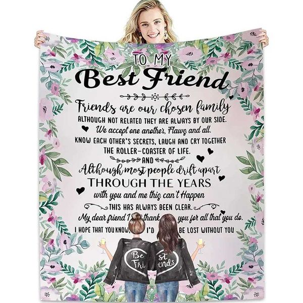 Name Custom Best Friend Birthday Gifts for Women Unique Female Friendship Gifts for Bestie Fannel Throw Blanket Christmas GiftsXJ241210