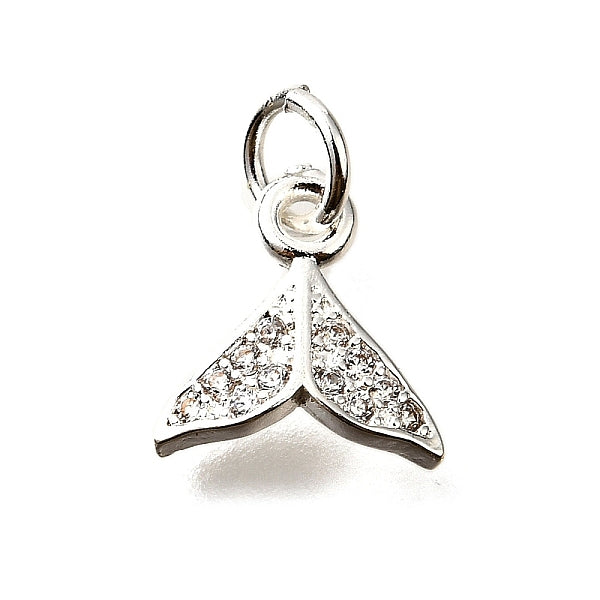 Fischschwanz Messing Micro Pave Zirkonia Charms
