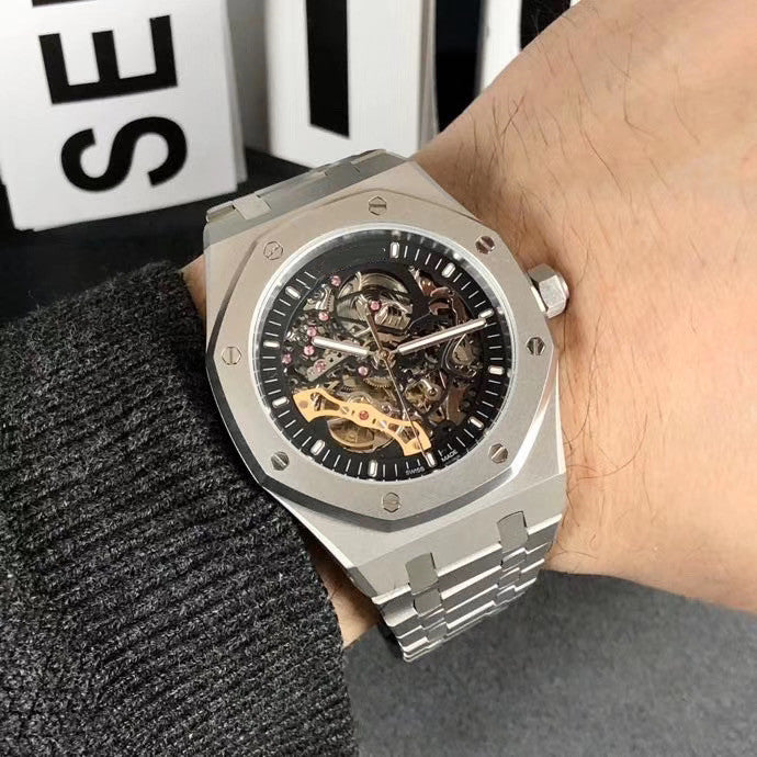 Luxury Mens Watches imported fully automatic flywheel mechanical movement Sapphire mirror 316L fine steel case 42mm luminous Transparent