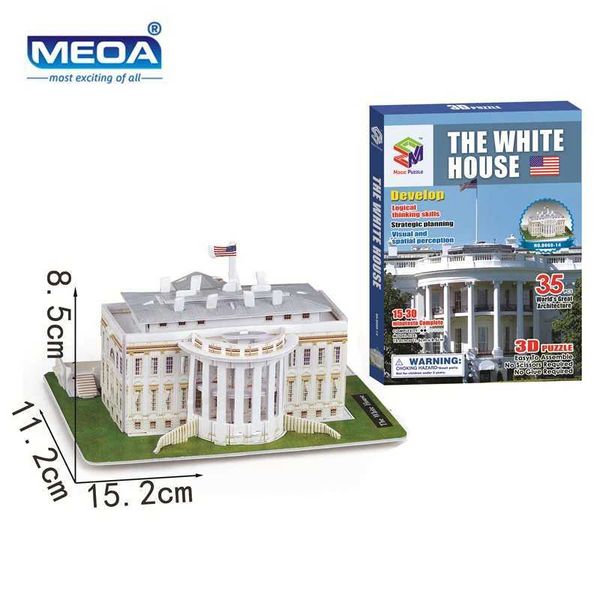 DIY Toys White House 3D Puzzle EVA Construction Building Model Educational Toys Jigsaw Puzzles Kits W250117