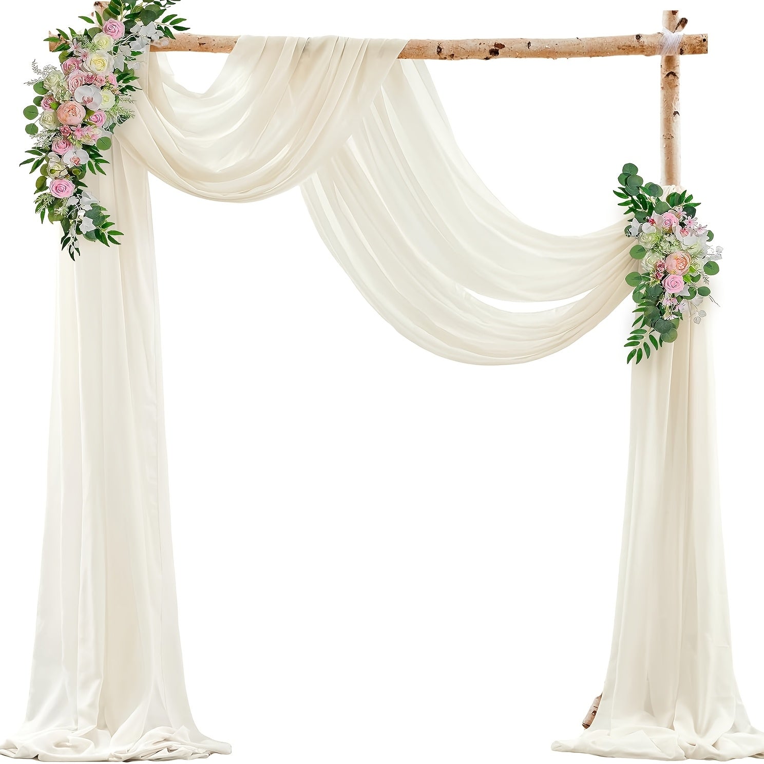 TEMU 2d Door Banner, 1pc 2d Door Banner, Elegant Chiffon Wedding Arch Curtain - Versatile Fabric Panel For Ceremonies, Swings & Decor | Birthdays, ,