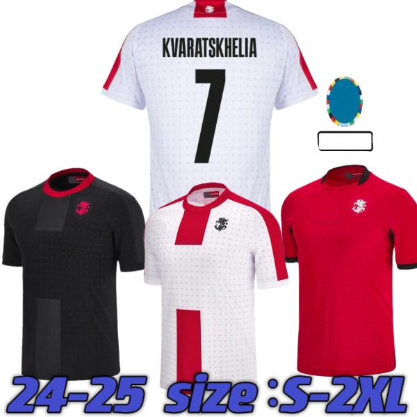 GEORGIA Soccer Jersey KVARATSKHELIA 2024 Euro Cup Islands National Team Home Away Football Shirts Kit CHAKVETADZE DAVITASHVILI KVILITAIA MIK