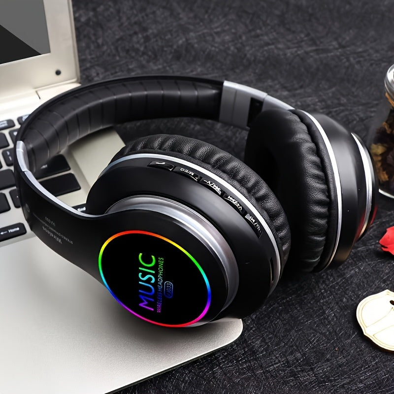 TEMU Wireless Headphones, Wireless Earbuds With , Lightweight Foldable Headphones Built-in Mic, Compatible With3.5mm Audio Cable, For Travel Work