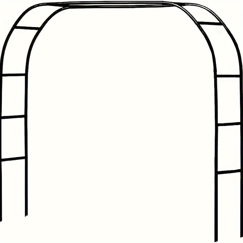 TEMU Sturdy Metal Garden Arch With Elegant Curved Design - Heavy Duty Wedding Arch & Event Decoration, Black Metal Trellis For Climbing Plants With