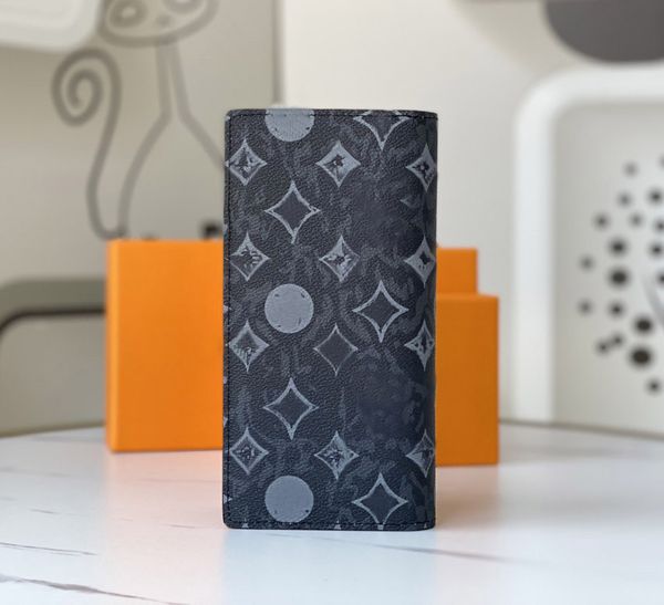 Fashion designer wallets luxury Brazza purse mens womens leather clutch Highs quality flower letter Pastel Noir coin purses card holders ori