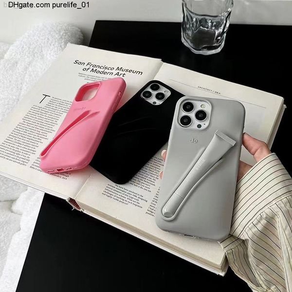 Portable Lipstick Designer Case Design Lip Gloss Lipstick Lip Balm 3D Make-Up Silicone Phone Case for iPhone 15 14 13 12 Pro Max Lipgloss Ho