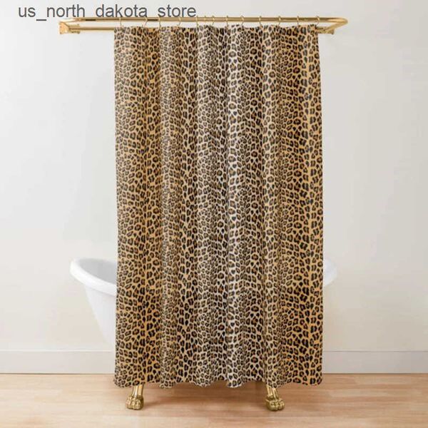 Shower Curtains Leopard Print Shower Curtains Brown Bathroom Curtains Wild Wildlife Power Bathroom Set Mens Panthera Bathroom Decoration Set