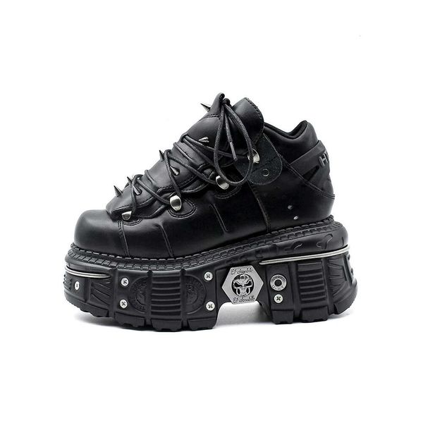 New Punk Style Women Lace-up Heel Height 6CM Platform Shoes Gothic Ankle Rock Boots Metal Decor Woman Sneakers dhshoesw