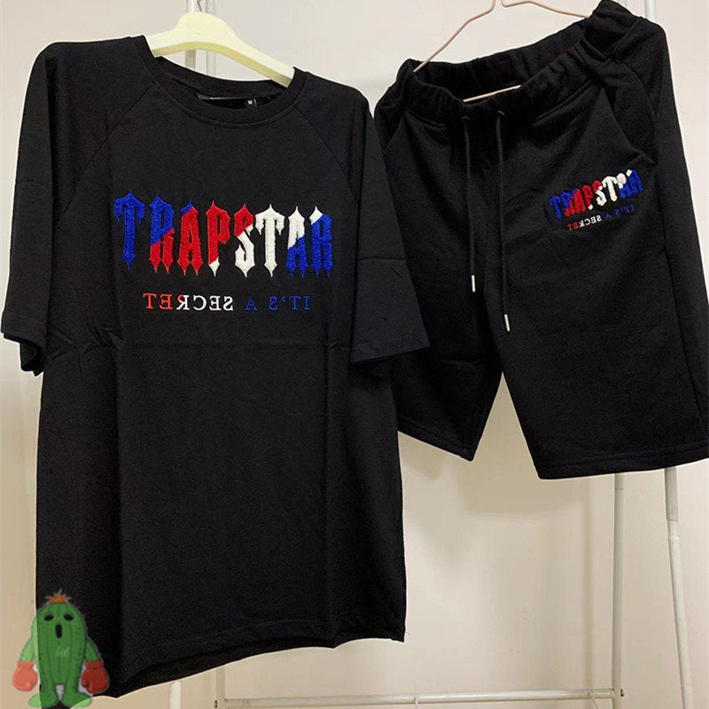 High Quality Embroidery Logo Trapstar T Shirts Red Blue White Short Sleeve Men Clothing Couple Summer T Shirt