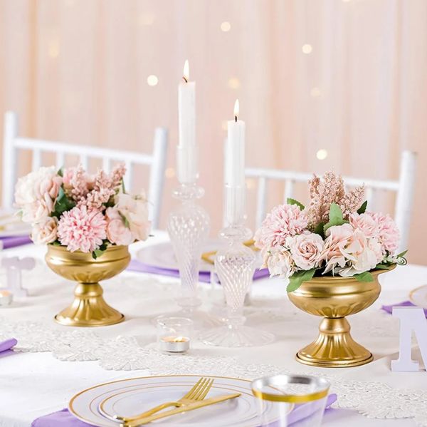 Iron Flower Bucket Vase Vintage Decor Brass Vase European Flower Bucket Gold Centerpieces For Table Minimalist Vase