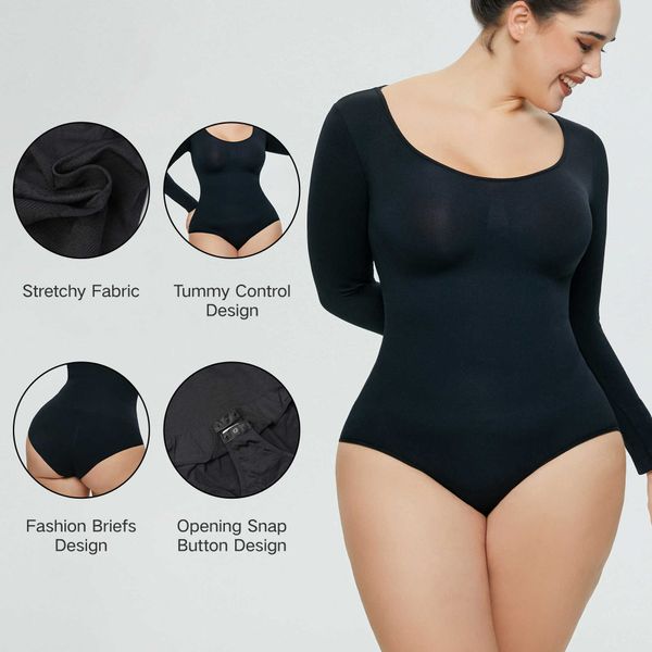 Waist Tummy Shaper Women Jumpsuit Long Sleeved Corset Seamless