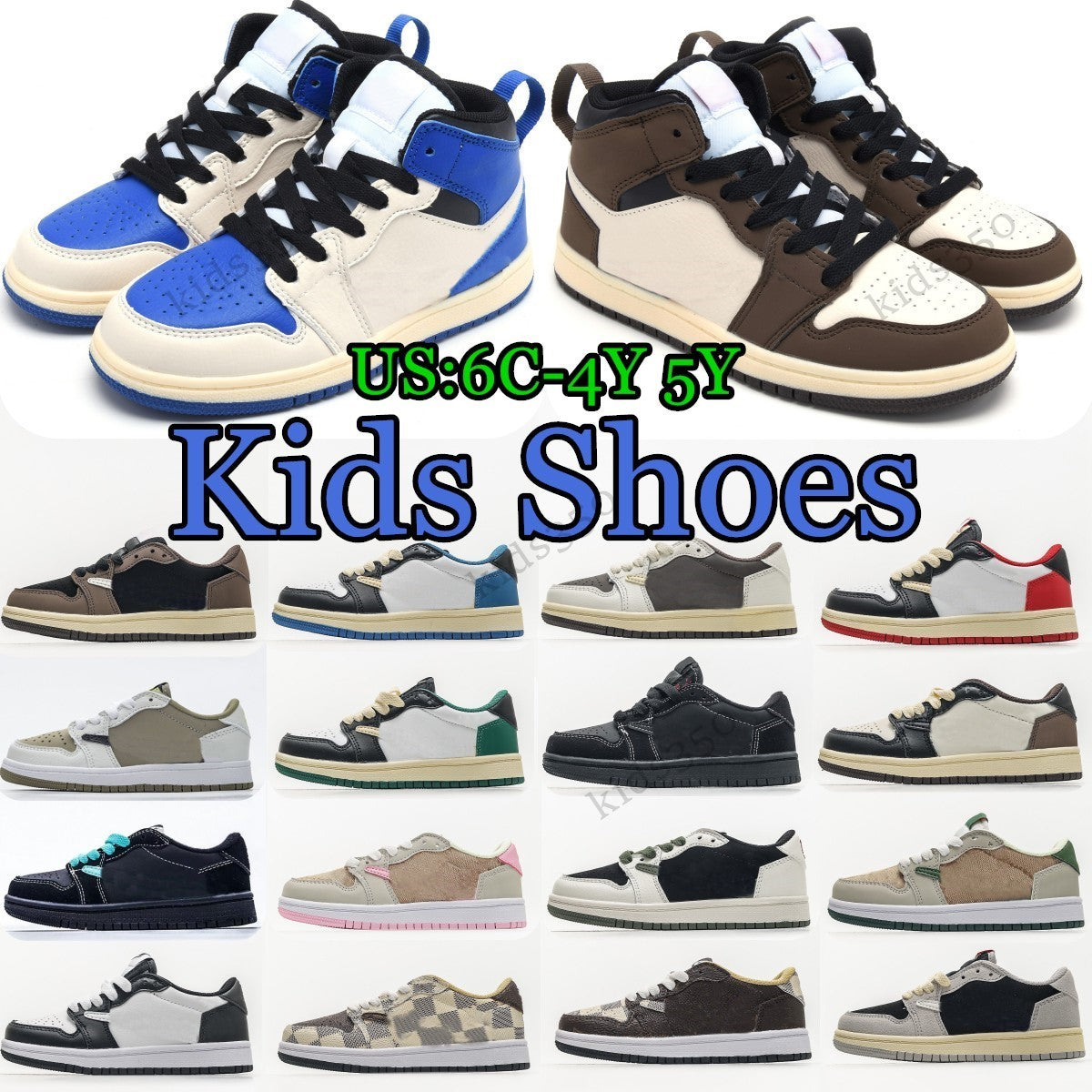Kids Shoes 4Y 5Y Toddler Sneakers boys girls Black Olive Mocha trainers Infants kid youth Baby Basketball pink blue Designer Shoe