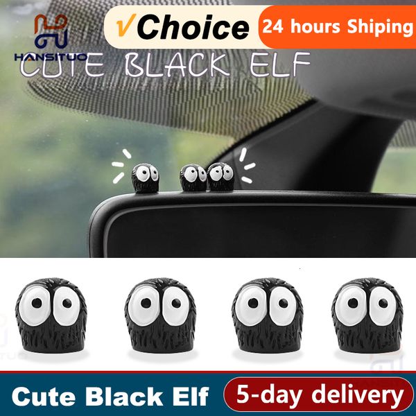 5-10-20-50pcs Cute Black Elf Interior Decoration Funny Auto Center Console Rearview Mirror Ornaments For Car Accessories