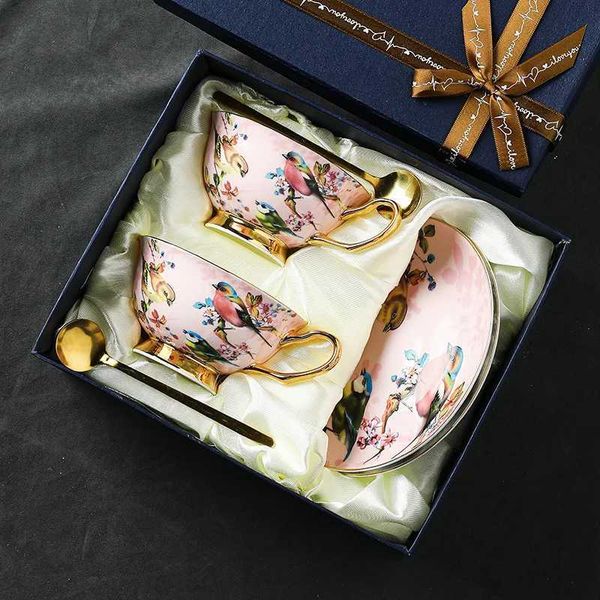 Cups Saucers European coffee cup set bone China cups and saucers household ceramics British luxury afternoon tea set teacups high value. CL2