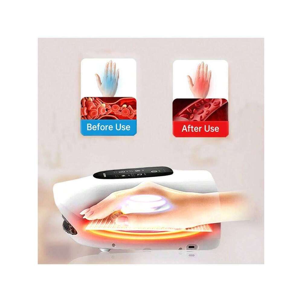 Gift-Ready Electric Hand Massager - Air Compression, Heat Vibration 3 Modes, 4 Temp, 5 Pressure Levels | USB-C Charging For Family Self-Care & Holid