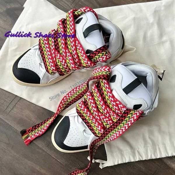 Gullick Patchwork Lace Up Sneakers Round Toe Man And Woman Fashion Sports Shoes Causal All-Match Autumn Black Hot Sale 2025 Z250118