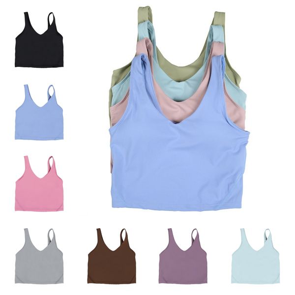 Women&#039;s Yoga Bra lingerie Summer U-shaped No Steel Ring Built-in Chest Pad Sports Bra for Women Gym Sleeveless Fitness Yoga Fashion Tan
