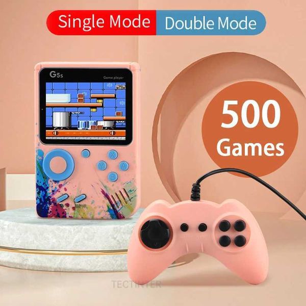 Portable Game Players Video game console mini portable retro TV handheld game player with builtin 500 game LCD screen AV output supporting 2