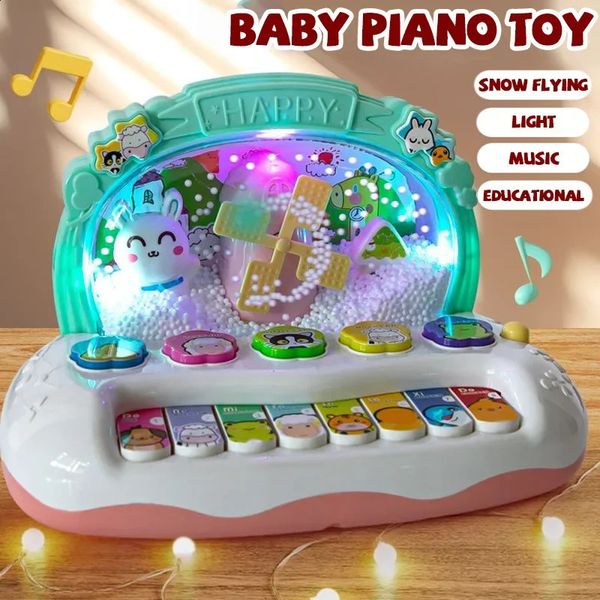 Baby Musical Toy with Animal Sound Kids Piano Keyboard Electric Flashing Music Instrument Early Educational Toys for Children 250114