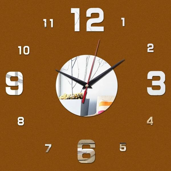 3D Wall Clock DIY Mirror Wall Stickers Home Decor Quartz Needle Watch Living Room Removable Art Decal Sticker X250107