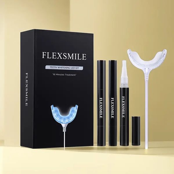 Home Use Tooth Whitening Kit With 16X Blue LED Professional Light Pens 3Non Sensitive & Pain Free Teeth Whitening Kit For Home(Black Pen)