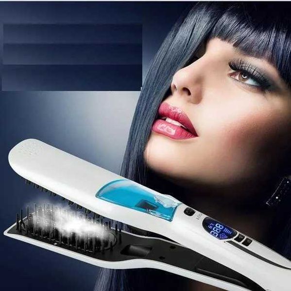 Hair Straighteners Professional Steam Fast Hair Straightener Comb Spray Vapor Flat Iron Hair Straightening Brush LCD Display Hair Styling To