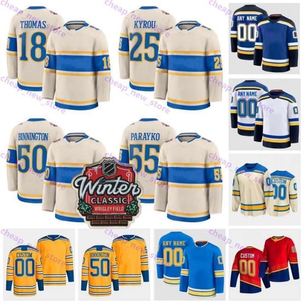 2025 Winter Classic Hockey Jersey Robert Thomas Kyrou Binnington Colton Parayko Jake Neighbours Pavel Buchnevich Joel Hofer Justin Faulk Gre
