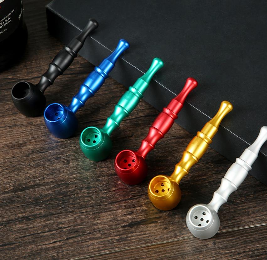Smoking pipes Aluminum alloy pipes, multi-color cigarette stems, metal cigarette sets, spot wholesale, convenient, detachable, and clean