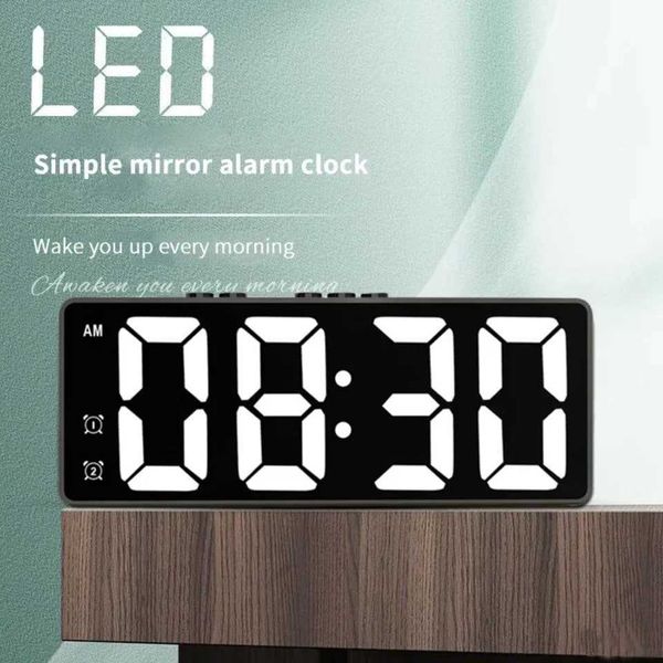 LED mirror desktop clock digital alarm nap display time desktop electronic desktop clock Y250111
