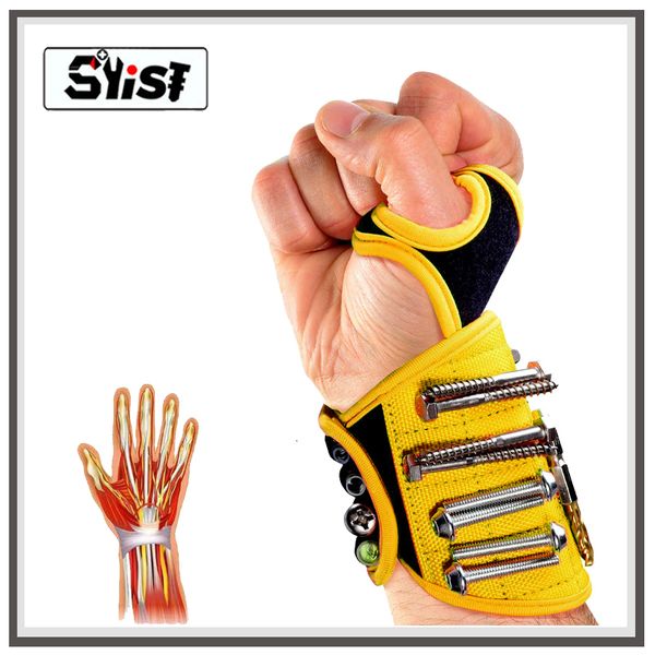 Tool Bag Magnetic Wristband with Strong Magnets Holds Nails Drill Bit. Gift for Father Boyfriend. Belt Screw Holder Storage Wrist 221128