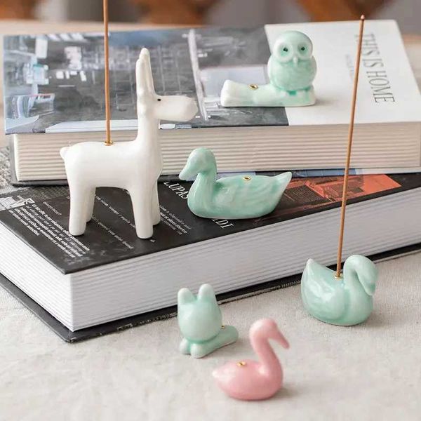 Decorative Objects Figurines Japanese Style Incense Holder Household Cute Animal Incense Holders Aroma Stick Home Decoration Ornaments Insen