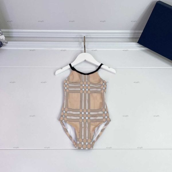 Brand girls swimwear Multiple styles child Beach Bikinis kids designer clothes Check printing one-pieces swimsuit summer baby swimwears