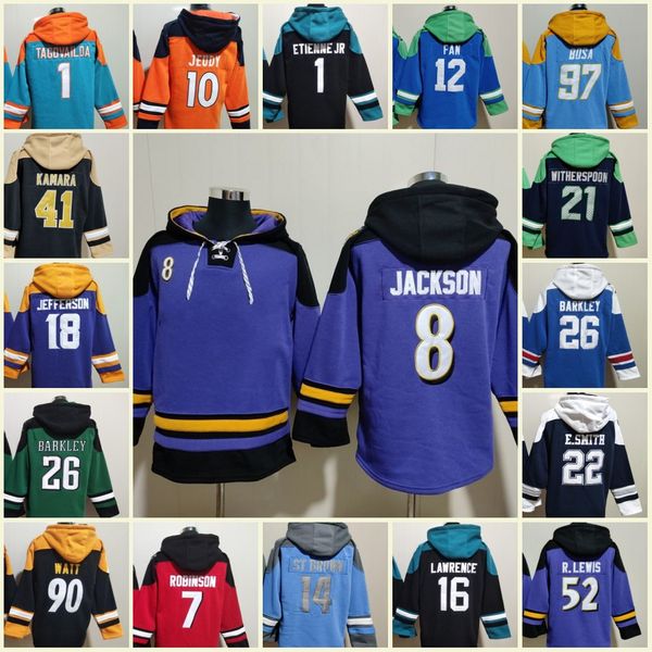 Men&#039;s Hoodie Jersey Football Brady Carr Austin Ekeler Polamalu Bernie Kosar McCaffrey Hall Thielen Lawrence Stroud Rodgers Fields Metca