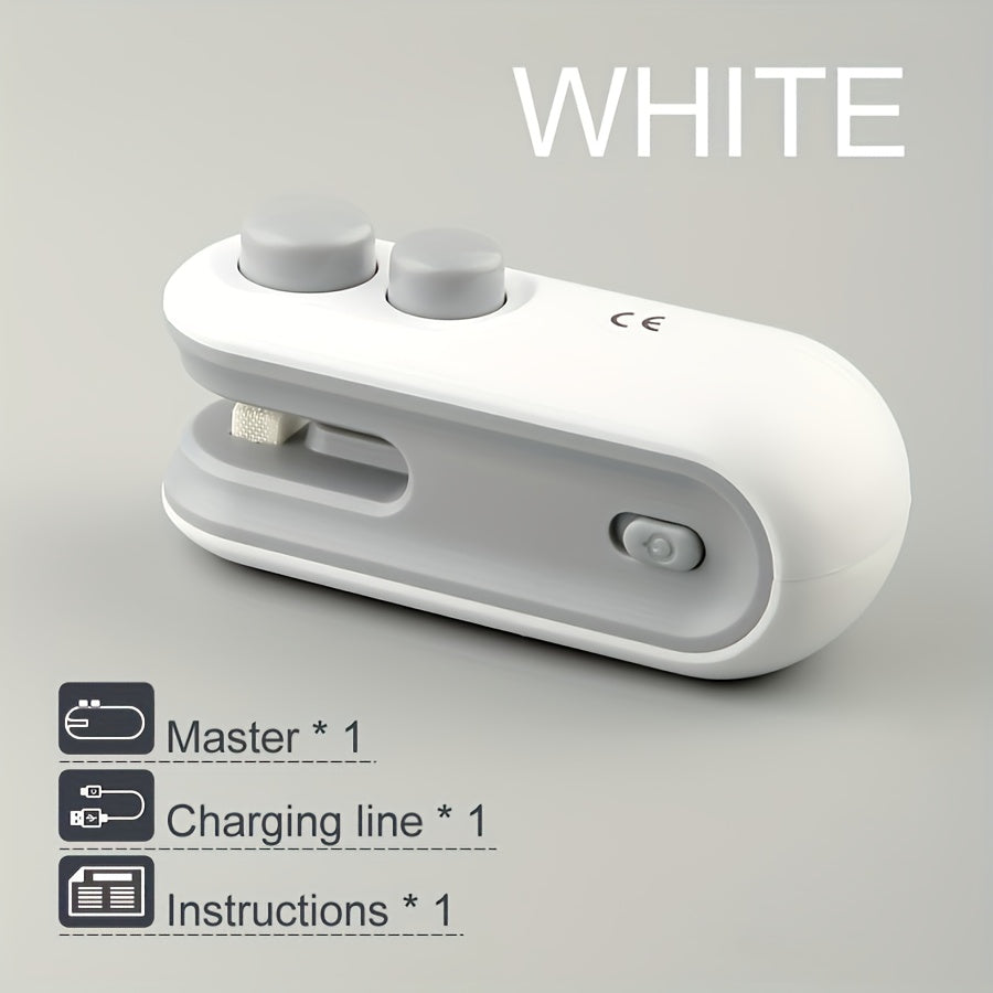 TEMU Usb- Sealer Machine With Built-in Lithium Battery & Magnetic Lid - 16w Low-power Operation, Hand-press Mechanism For Snack, Chip, Biscuit Bags |