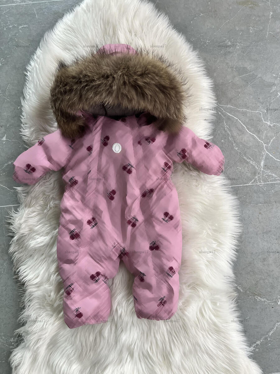 Top baby jumpsuit Fruit pattern print infant romper designer toddler clothes Adding velvet newborn bodysuit A384X11N101