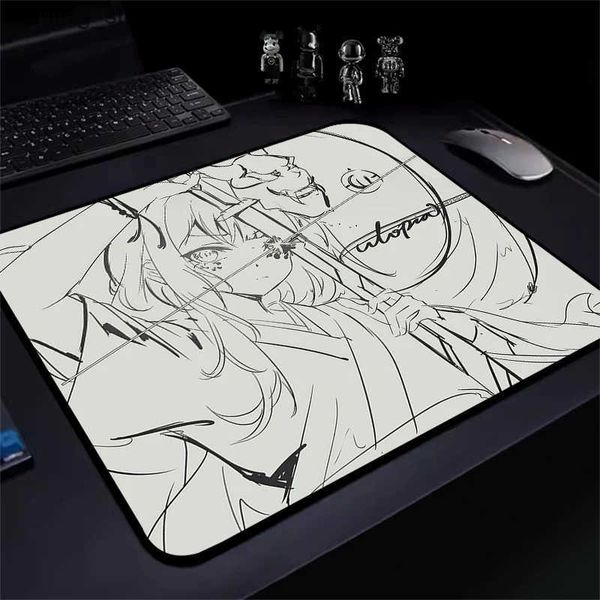 Pads Wrist Rests F E-Sports Gaming Line Anime Girl Mousepad Ultrafine Surface Mouse Balance Laptop Desk Mat Premium Keyboard Pad J241204